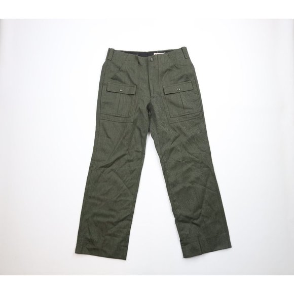 Vintage 70s CC Filson Mens Size 34x30 Wool Wide Leg Mackinaw Pants Green USA